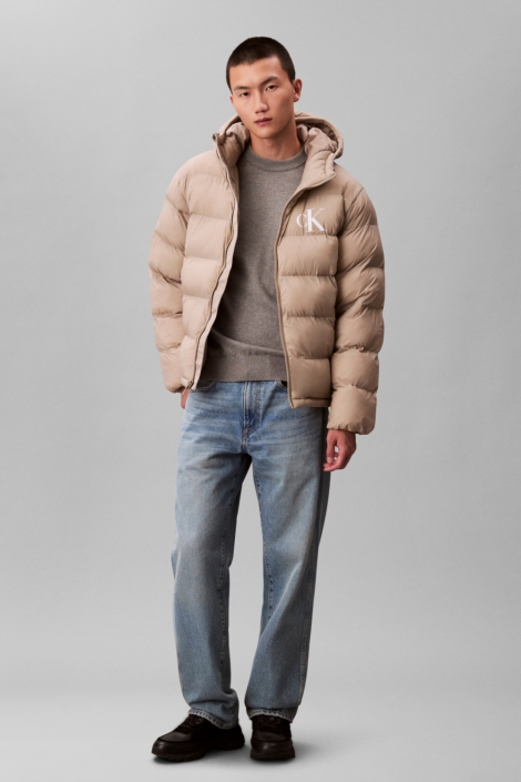 Calvin Klein ls nylon monogram puffer jkt